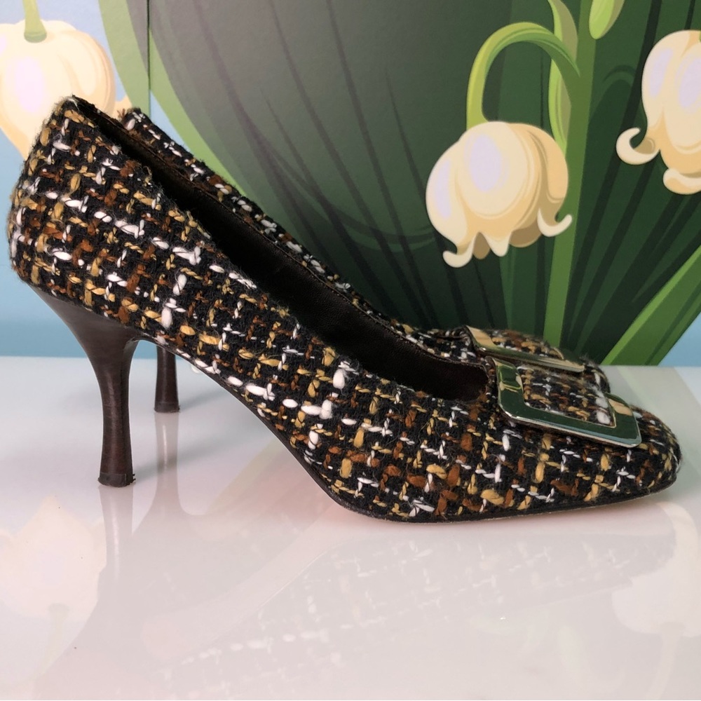 Pelle Moda woven winter heels with buckle